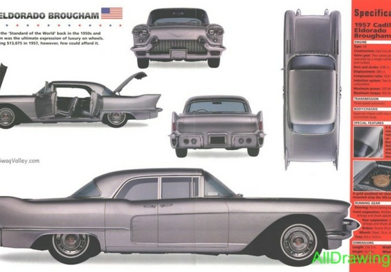 Cadillac Eldorado Brougham - drawings (drawings) of the car